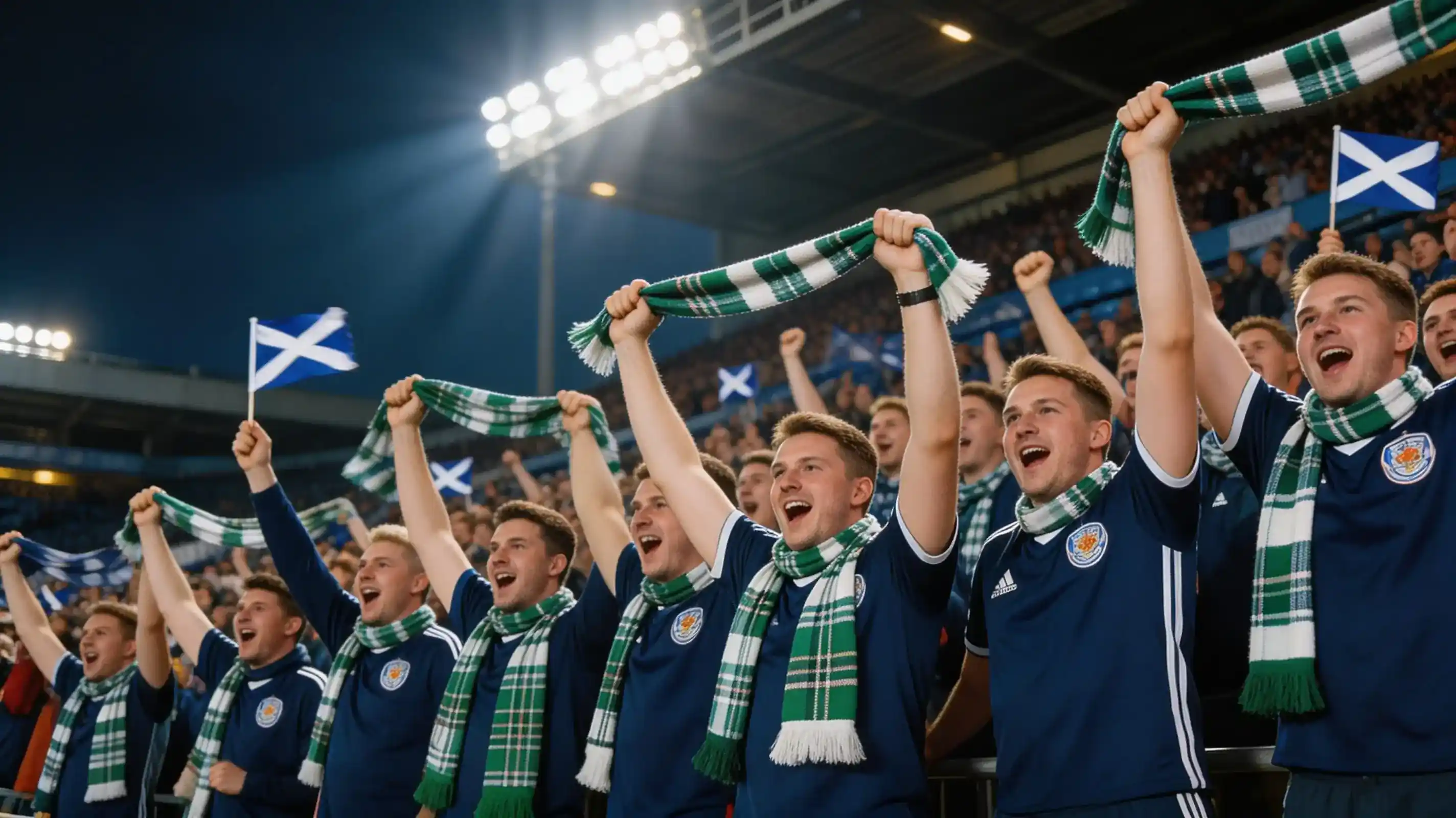 Tacaithe na hAlban ag ceiliúradh ag cluiche idirnáisiúnta