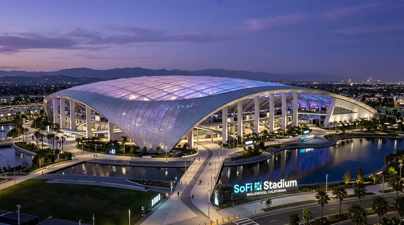 Staid SoFi i Los Angeles, California ag Corn an Domhain 2026